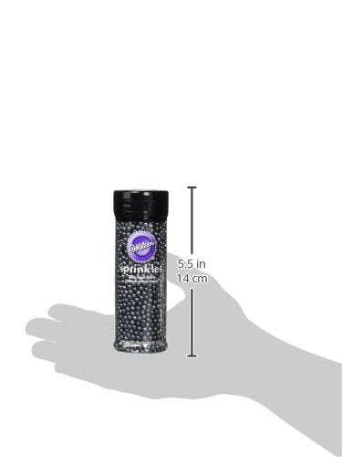 Wilton Edible Sugar Pearls, Black Cake Sprinkles - 4.8 oz Bottle