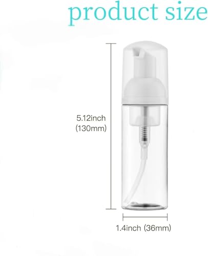 Vesslam 2 Pack Travel Foam Pump Bottle 60ml Clear Plastic Mousse Soap Dispenser