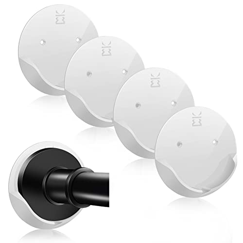 Shower Curtain Rod Holder - Adhesive Wall Mount Bracket, Gloss White