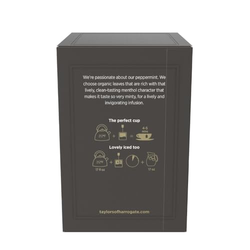 Taylors of Harrogate Organic Peppermint Herbal Tea, 20 Individually Wrapped Bags