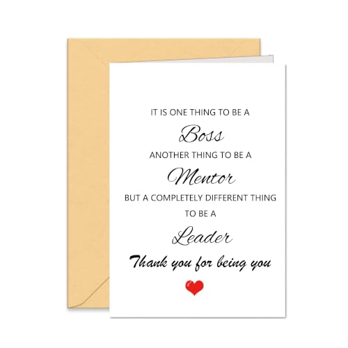 Boss Appreciation Greeting Card with Envelope - Mentor & Leader Gift