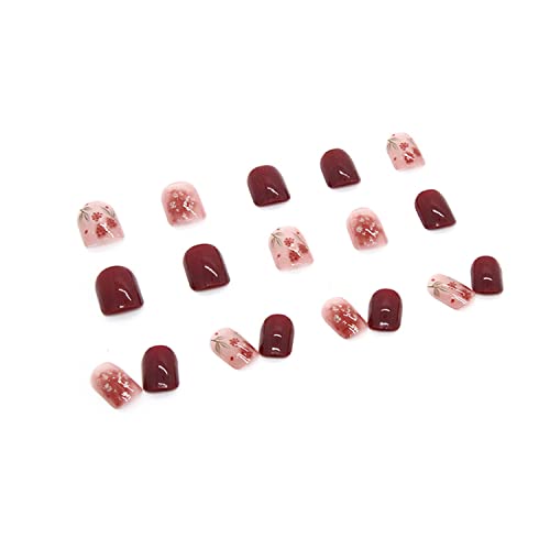 Vezocim Short Press on False Nails - 24Pcs Reusable Acrylic Fake Nails