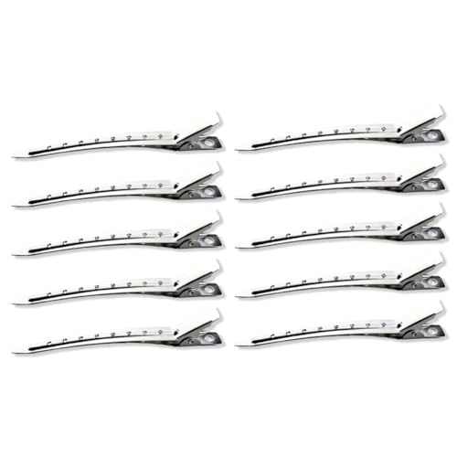 Metal Duck Bill Hair Clips 3.5 Inch Rustproof Alligator Curl Clips for Hair Styling Salon 10 Pack