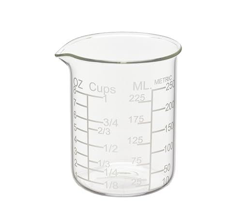 Ackers 250ml Borosilicate Glass Measuring Cup with Etched Graduations
