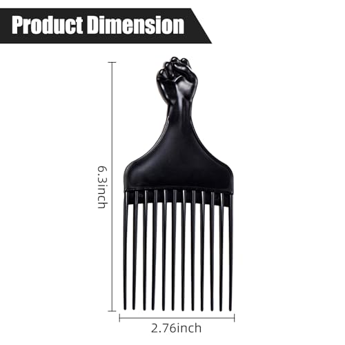 Soft 'N Style Black Afro Hair Pick Comb - 7 Inch Plastic Styling Tool