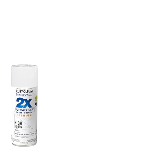 Rust-Oleum Painter's Touch 2X Ultra Cover Spray Paint, High Gloss White, 12 oz