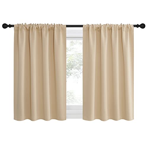 NICETOWN Biscotti Beige Blackout Curtains - 42" x 36" - 2 Panels