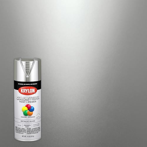 Krylon COLORmaxx Metallic Silver Spray Paint & Primer 11oz - Indoor & Outdoor Use, Pack of 1