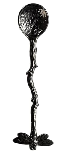Gun Black Dragonfly Teaspoon - Vintage Stainless Steel Spoon