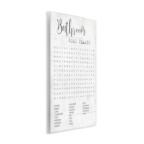 Stupell Industries Bathroom Word Search Fun Family Word Design Wall Plaque Art Design By Artist Daphne Polselli 13 x 19
