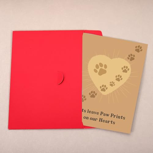Dog Cat Sympathy Card - Heartfelt Memorial Gift with Envelope