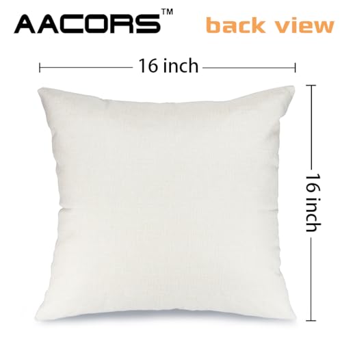 AACORS Christmas Pillow Cover 16x16 Inch Red Baubles Design