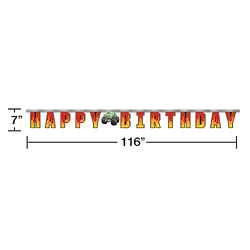 Monster Truck Birthday Banner - 116" x 7" - Creative Converting