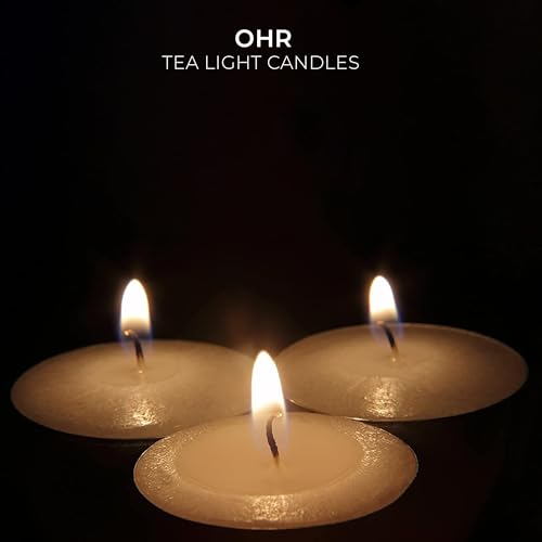 OHR Candles 25 Pack Tealight Candles - White Unscented - 3 Hour Burn Time