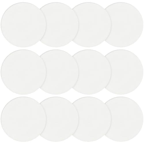 Hadnves 12 Pcs Round Makeup Sponges Flat White Cosmetic Blending Pads