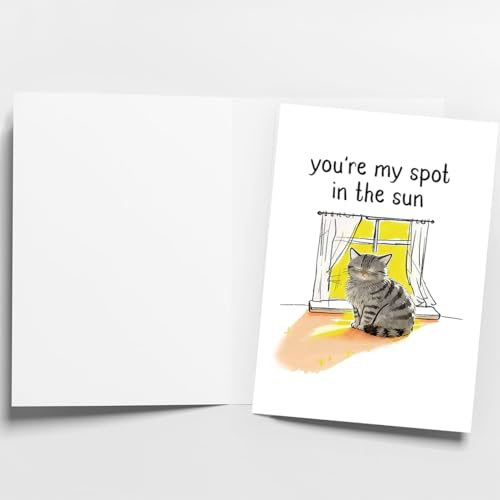 You're My Spot in the Sun Cat Lover Card - Perfect for Anniversaries & Valentine's Day