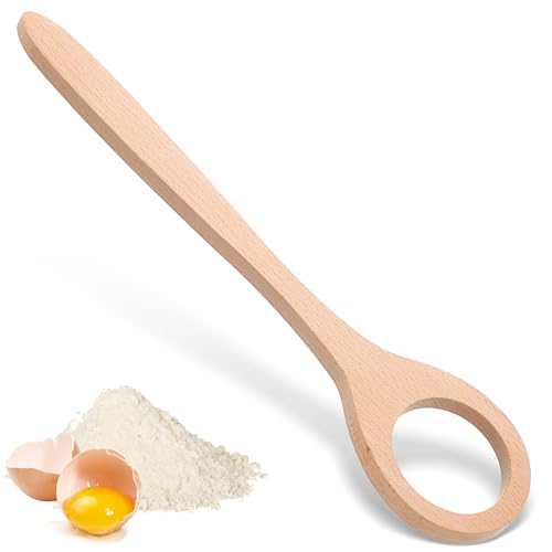 Grevosea 12 Inch Wooden Danish Dough Whisk for Sourdough Bread and Baking