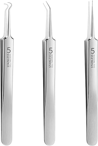Senyango 3-Piece Professional Blackhead Removal Tweezer Kit with Case