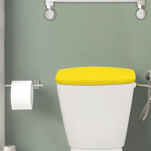 Yellow Stretch Polyester Toilet Tank Cover - Bathroom Decor & Protection, 1 Piece Uorisanigo