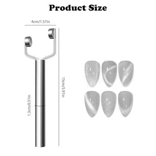 HINGTAI 3-in-1 Cat Eye Nail Magnet - Double Head Magnetic Tool