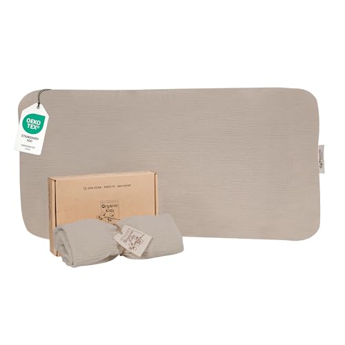 Ecru Muslin Toddler Pillowcase - 100% Organic Cotton, Double-Sided, 26x13x2.36 inches