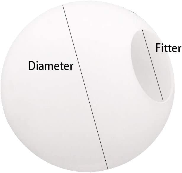 Vaguelly White Globe Lamp Shades Lighting Fixture Replacement Globes Neckless Top Opening for Chandelier Sconces, Lighting Fixture Replacement,Diameter 5.9" Fitter 2.16"