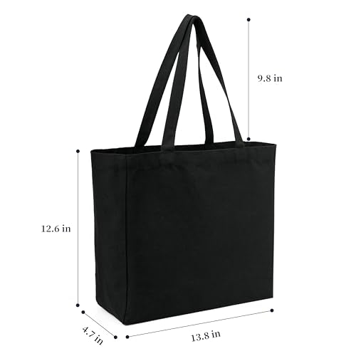 Lightweight Cotton Canvas Tote Bag - Reusable Grocery Shopping Bag