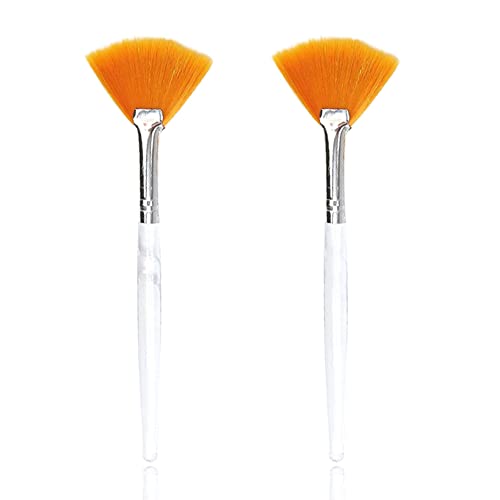 Soft 'N Style Taklon Fan Mask Brush - Acid Applicator (4-Pack, Yellow)