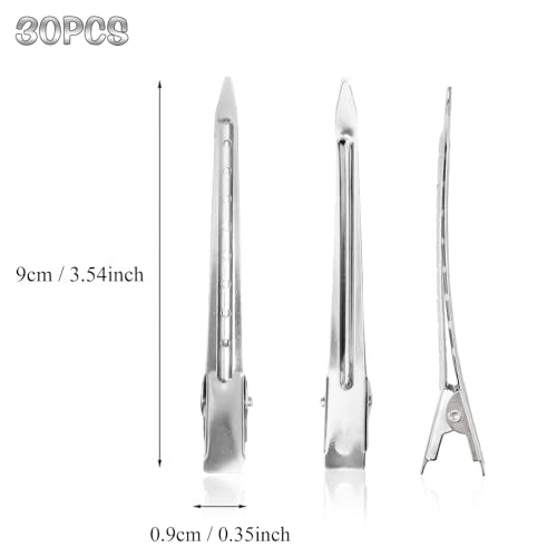 HAALII 30-Pack 3.5 Inch Metal Duckbill Hair Clips for Styling