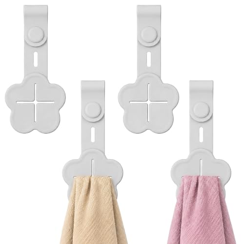 Gray Silicone Kitchen Towel Holder - 4 Pack Adjustable Design