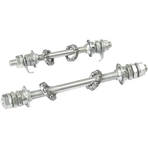 4.92 inch Silver Bike Front Axle Bearings, Simple Installation, High Strength, Lightweight, Replacement Wheel Hub Axle, General Purpose Bicycle Accessories