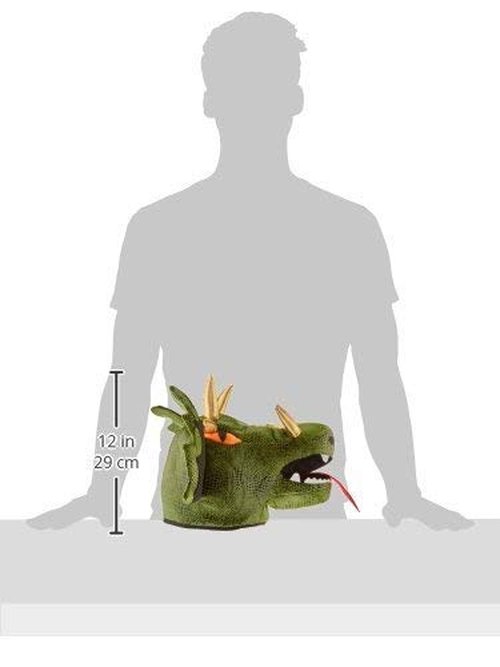 Beistle Plush Dragon Head Hat – Medieval Party Supplies, Halloween Dress Up Costume Accessory, Fantasy Novelty Headwear, Photo Booth Props, Mythical Creature Cap