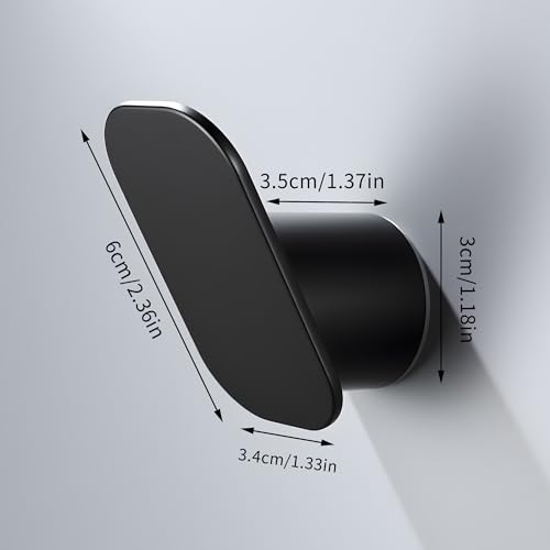 DELITON 4 Pack Black Coat Hooks - Heavy Duty Wall Hooks for Home