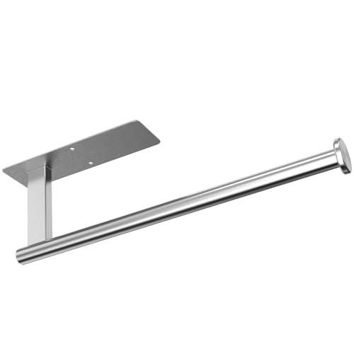 CUXIXA Under Cabinet Paper Towel Holder, Stainless Steel Wall Mount - Silver