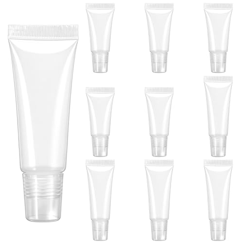 10-Pack Clear Refillable Lip Gloss Tubes & Travel Containers