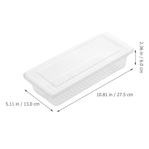 GARVALON Small Square Fruit Storage Container for Refrigerator with Lid and Draining Design
