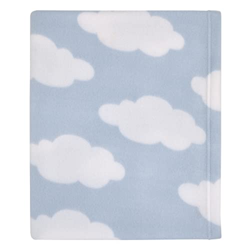 NoJo Toddler Cloud Blanket - Light Blue & White Super Soft Plush, 40x50 inches