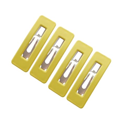 Yellow Matte Square Hair Clips Set 4Pcs Trendy Hair Barrettes for Women