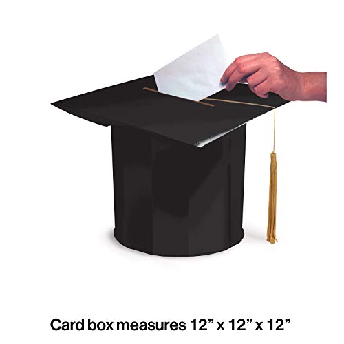 Black Graduation Cap Shaped Card Box - 12x12 inch
