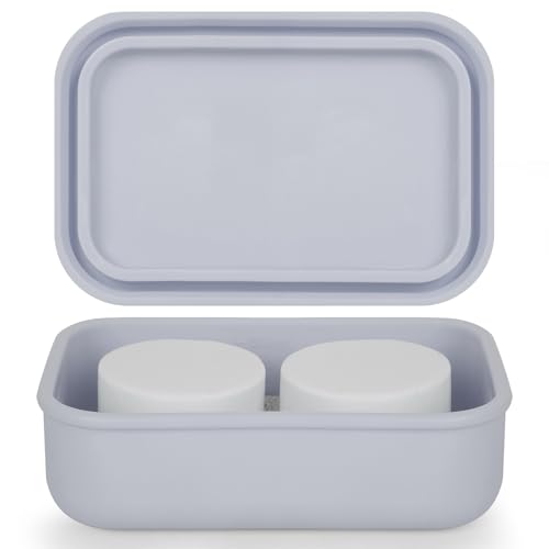 Leak-Proof Silicone Travel Soap Case with Drainage Layer - Light Gray