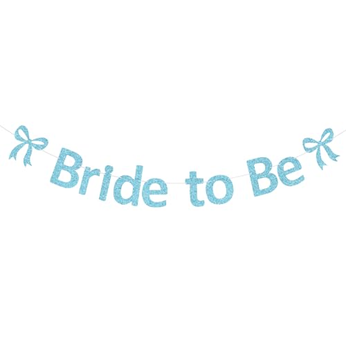 Bride to Be Glitter Banner - Pre-Strung Light Blue Bachelorette Garland