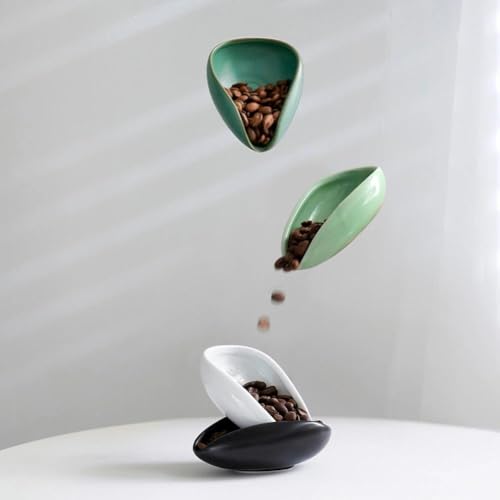 watchget Ceramic Coffee Dosing Tray - Small Dark Green Bean Weighing Dish