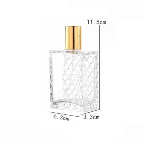 Remzndy 100ml Clear Glass Perfume Atomizer Bottle with Gold Cap