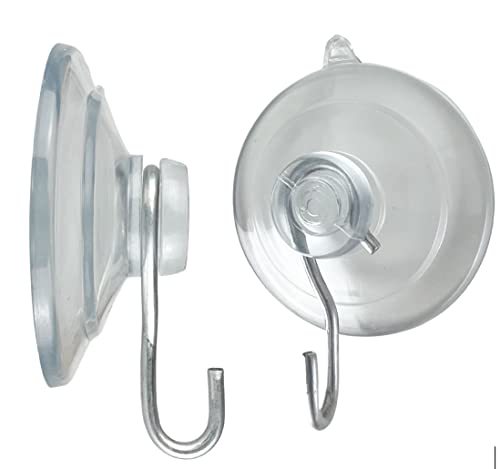 Wis-Sales 12 Pack Small 1 1/4-Inch Heavy Duty Suction Cup Hooks for Glass & Windows - Made in USA
