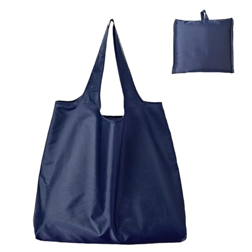 Ksheria Large Reusable Grocery Tote Bag, 50lbs Heavy Duty Foldable Blue
