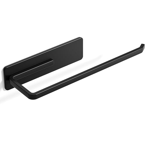 Black Magnetic Paper Towel Holder - No Drill, Heavy-Duty Design