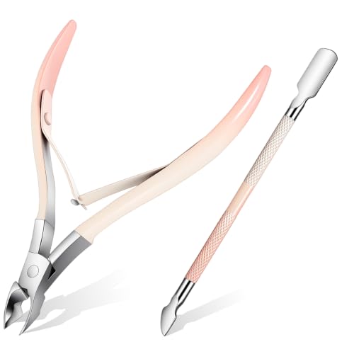Cuticle Trimmer Set with Dual-End Pusher - Stainless Steel