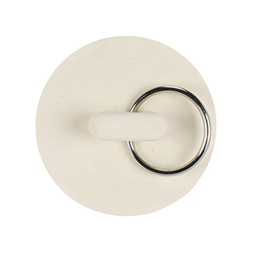 Danco 1-1/2 Inch Rubber Drain Stopper with Pull Ring - Off-White