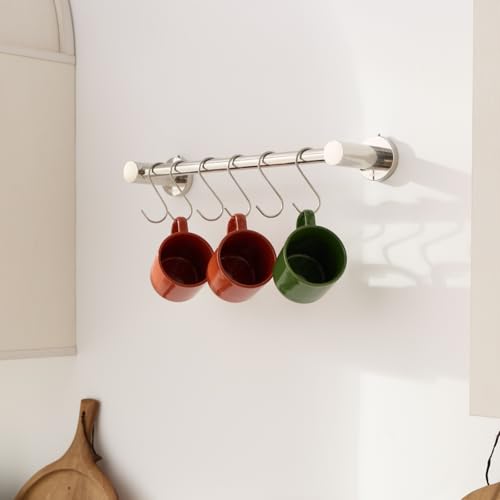 YANGQIHOME Stainless Steel S-Shaped Hooks - 6 Pack for Towels, Coats, and Kitchen Items