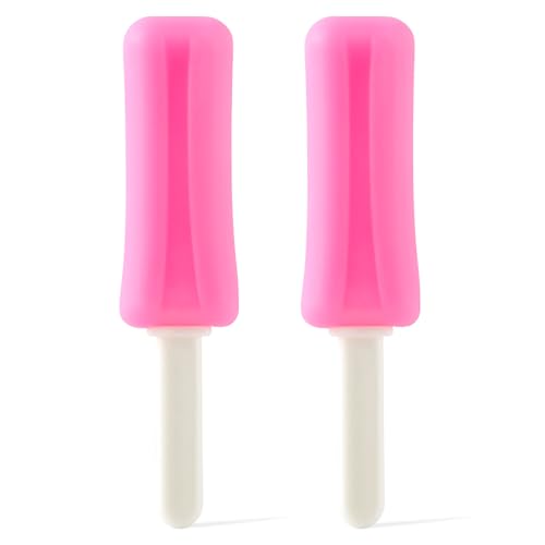 JMU Aligner Munchies with Grip Handles, Popsicle Silicone Orthodontic Chompers, Pink, 2 Pcs